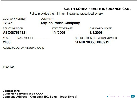 Download South Korea health insurance card Photoshop template